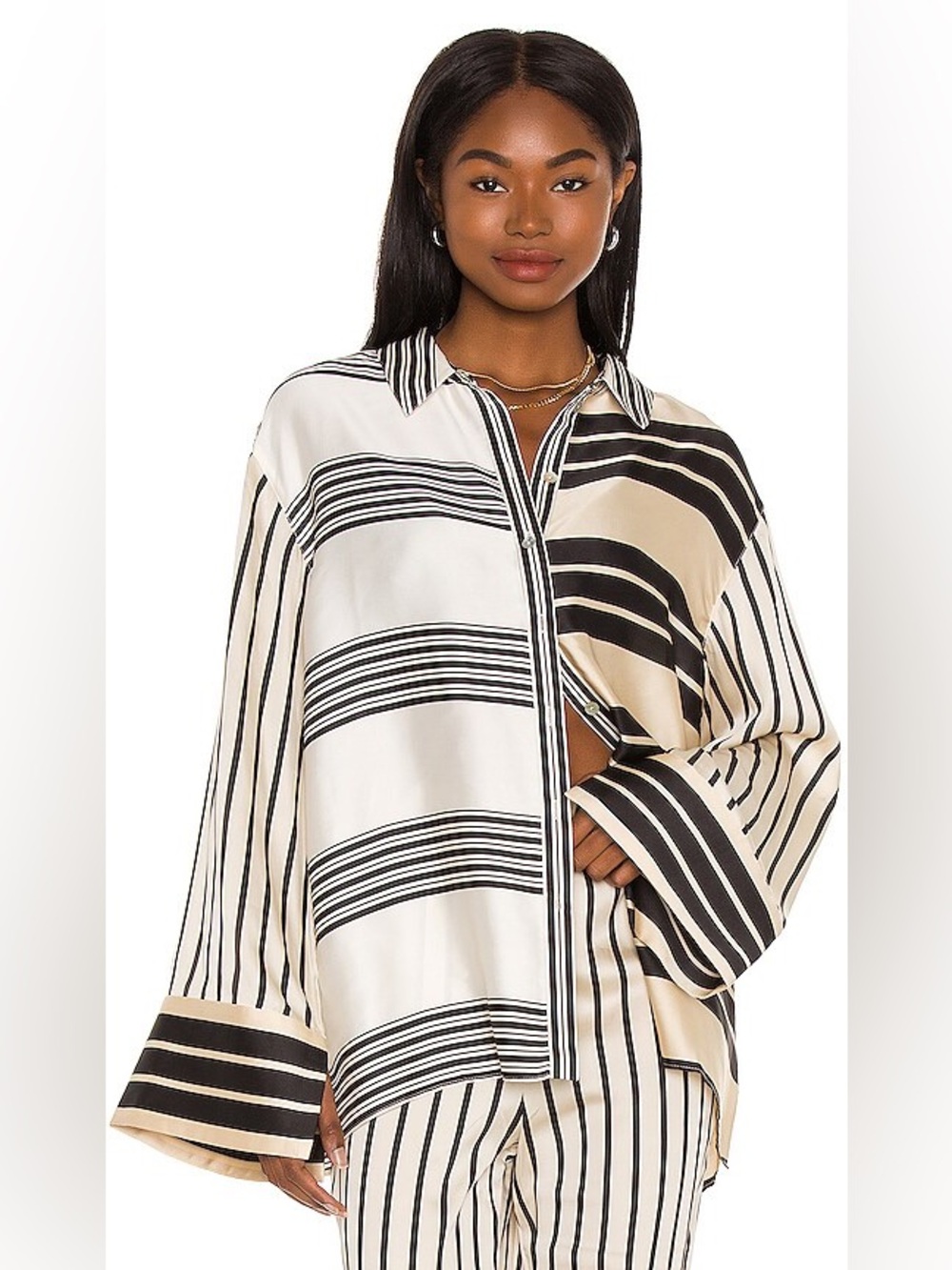 L’academie the Katy blouse in Multi stripe
